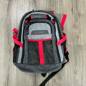 Samsonite Gray and Red Men’s Backpack with Front Mesh Pocket